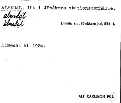 Bild på arkivkortet för arkivposten Almedal