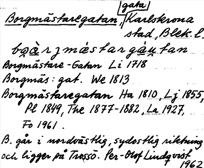 Bild på arkivkortet för arkivposten Borgmästaregatan