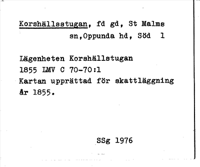 Bild på arkivkortet för arkivposten Korshällstugan
