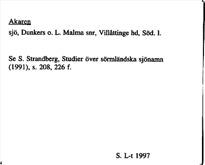 Bild på arkivkortet för arkivposten Akaren