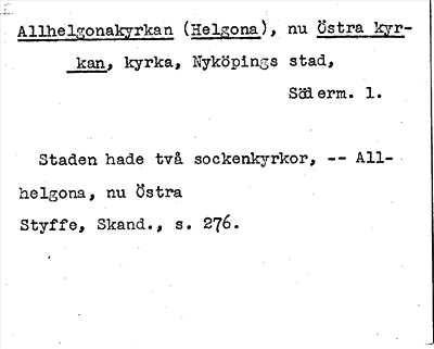 Bild på arkivkortet för arkivposten Allhelgonakyrkan (Helgona), nu Östra kyrkan