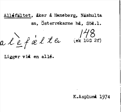 Bild på arkivkortet för arkivposten Alléfältet
