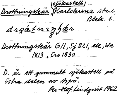 Bild på arkivkortet för arkivposten Drottningskär