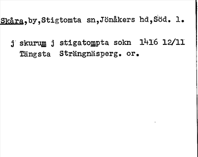 Bild på arkivkortet för arkivposten Skåra