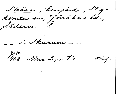Bild på arkivkortet för arkivposten Skåra
