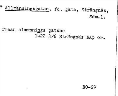 Bild på arkivkortet för arkivposten *Allmänningsgatan