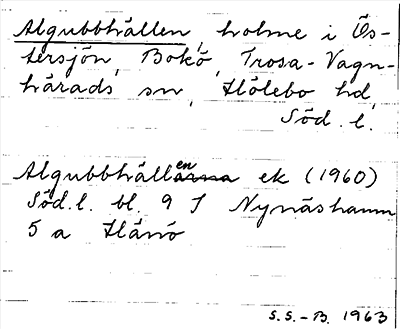 Bild på arkivkortet för arkivposten Algubbhällen