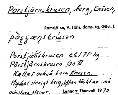 Bild på arkivkortet för arkivposten Porstjärnskrusen