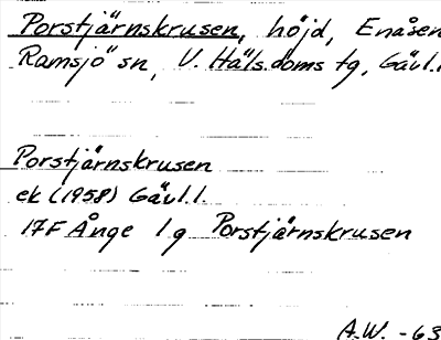 Bild på arkivkortet för arkivposten Porstjärnskrusen