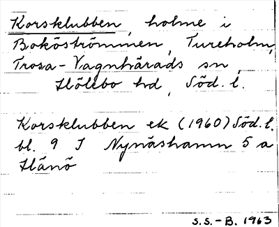 Bild på arkivkortet för arkivposten Korsklubben