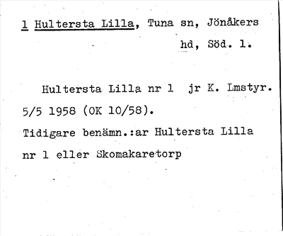 Bild på arkivkortet för arkivposten Hultersta Lilla