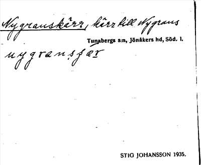 Bild på arkivkortet för arkivposten Nygranskärr