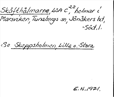 Bild på arkivkortet för arkivposten Skäfthålmarne, se Skeppsholmen, Lilla och Stora