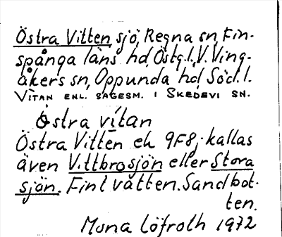 Bild på arkivkortet för arkivposten Östra Vitten