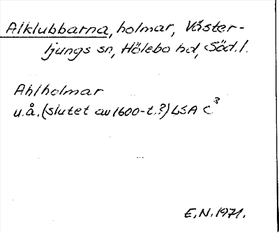 Bild på arkivkortet för arkivposten Alklubbarna
