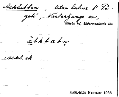 Bild på arkivkortet för arkivposten Alklubben