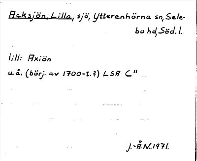Bild på arkivkortet för arkivposten Acksjön, Lilla