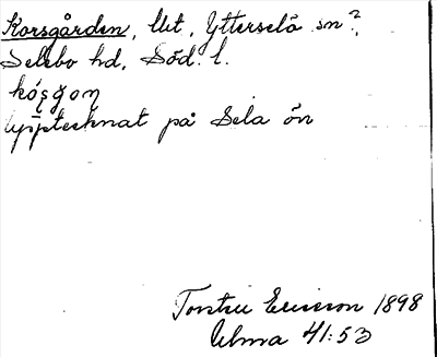 Bild på arkivkortet för arkivposten Korsgården