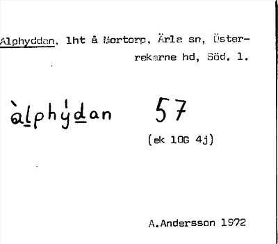 Bild på arkivkortet för arkivposten Alphyddan