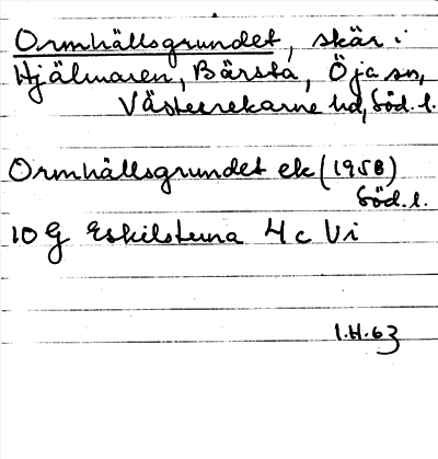 Bild på arkivkortet för arkivposten Ormhällsgrundet