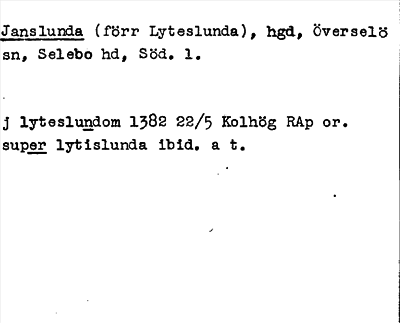 Bild på arkivkortet för arkivposten Janslunda