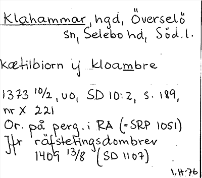 Bild på arkivkortet för arkivposten Klahammar