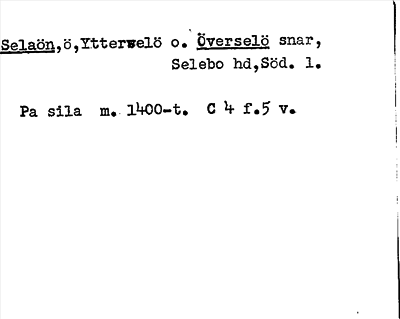Bild på arkivkortet för arkivposten Selaön