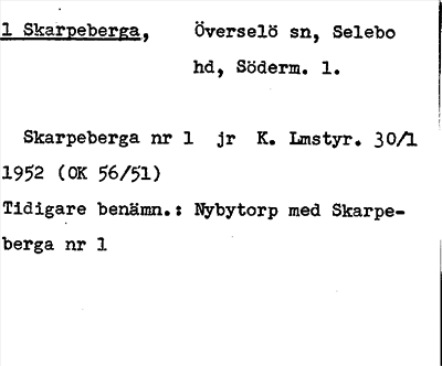 Bild på arkivkortet för arkivposten Skarpeberga