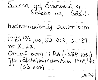 Bild på arkivkortet för arkivposten Surssa