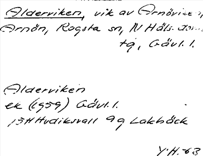 Bild på arkivkortet för arkivposten Alderviken