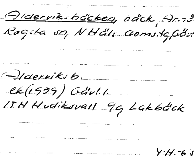 Bild på arkivkortet för arkivposten Alderviksbäcken