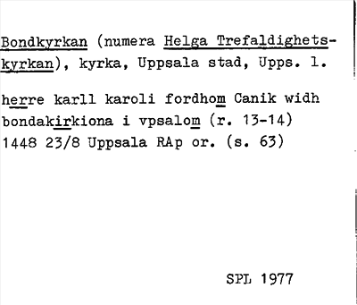 Bild på arkivkortet för arkivposten Bondkyrkan (numera Helga Trefaldighetskyrkan)