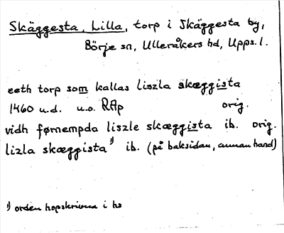 Bild på arkivkortet för arkivposten Skäggesta, Lilla