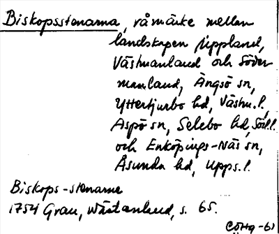 Bild på arkivkortet för arkivposten Biskopsstenarna