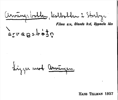 Bild på arkivkortet för arkivposten Arvängsbotten