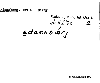 Bild på arkivkortet för arkivposten Adamsberg