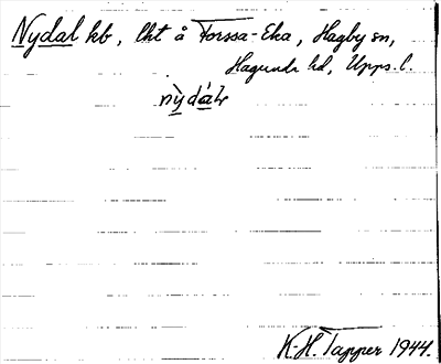 Bild på arkivkortet för arkivposten Nydal