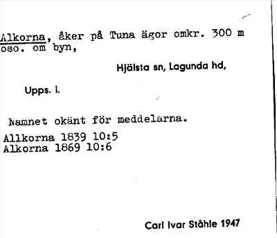 Bild på arkivkortet för arkivposten Alkorna