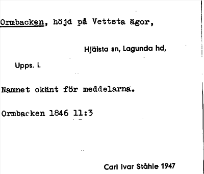 Bild på arkivkortet för arkivposten Ormbacken