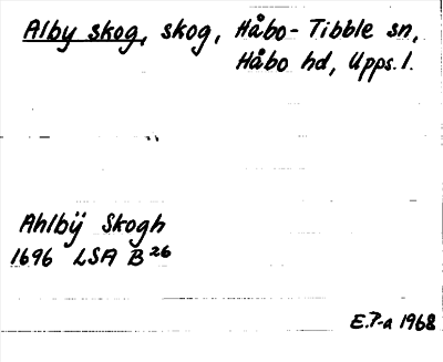 Bild på arkivkortet för arkivposten Alby skog