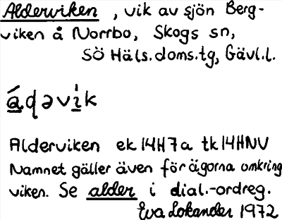 Bild på arkivkortet för arkivposten Alderviken