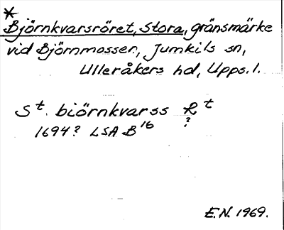 Bild på arkivkortet för arkivposten *Björnkvarsröret, Stora