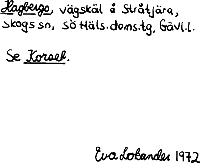 Bild på arkivkortet för arkivposten Hagbergs