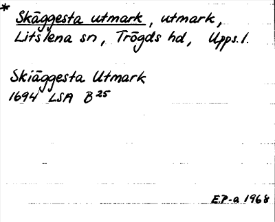 Bild på arkivkortet för arkivposten *Skäggesta utmark