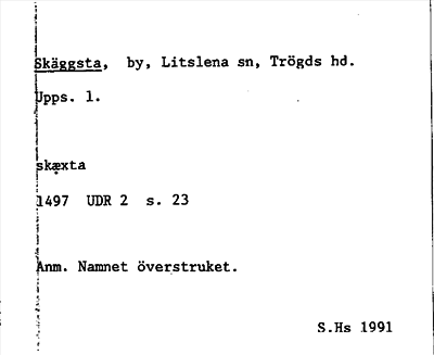 Bild på arkivkortet för arkivposten Skäggsta