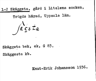 Bild på arkivkortet för arkivposten Skäggsta