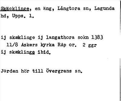 Bild på arkivkortet för arkivposten Skäcklinge