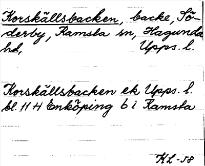 Bild på arkivkortet för arkivposten Korskällsbacken