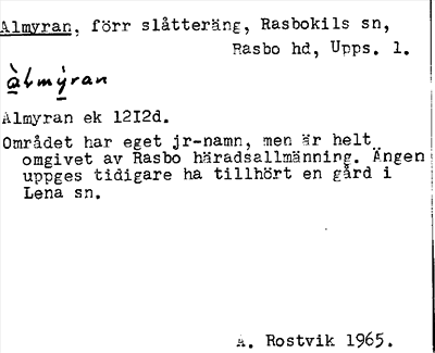 Bild på arkivkortet för arkivposten Almyran