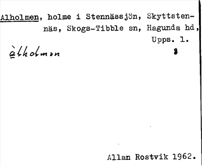 Bild på arkivkortet för arkivposten Alholmen